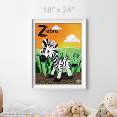 Balloon Zebra Poster