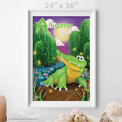 ABC Balloon Book - 24 inch x 36 inch Alligator Poster