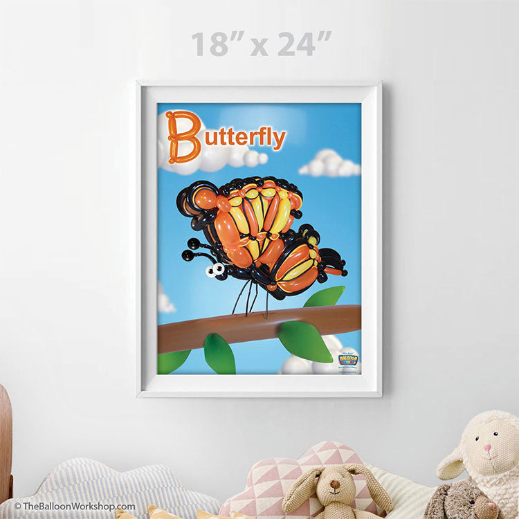 Balloon Butterfly Poster