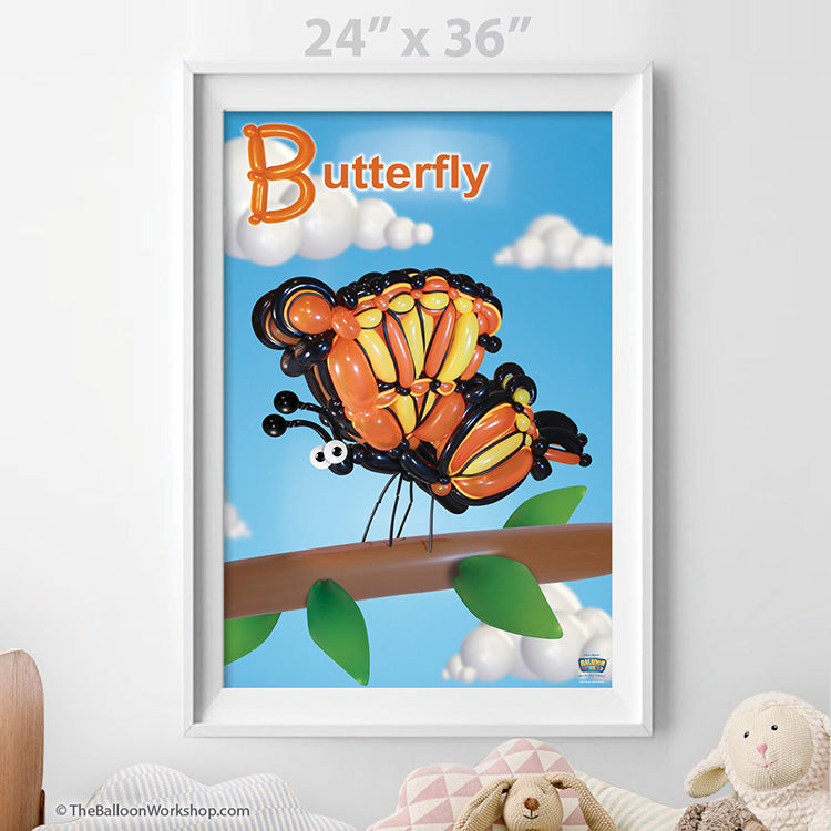 Balloon Butterfly Poster