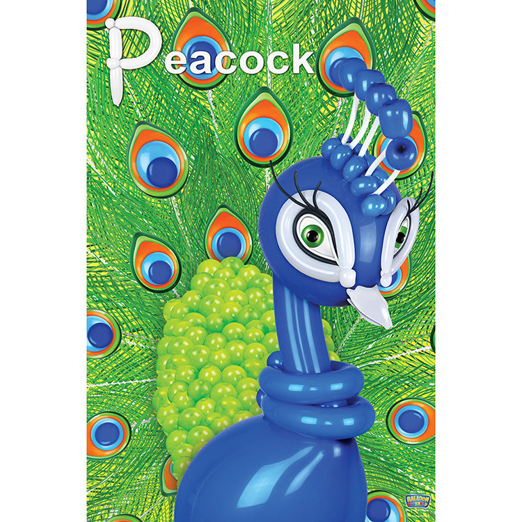 Balloon Peacock Poster